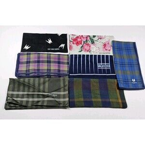 Handkerchief Lot Of 7 Pocket Square Bandana Ungaro Junko Shimada McGregor Ricci